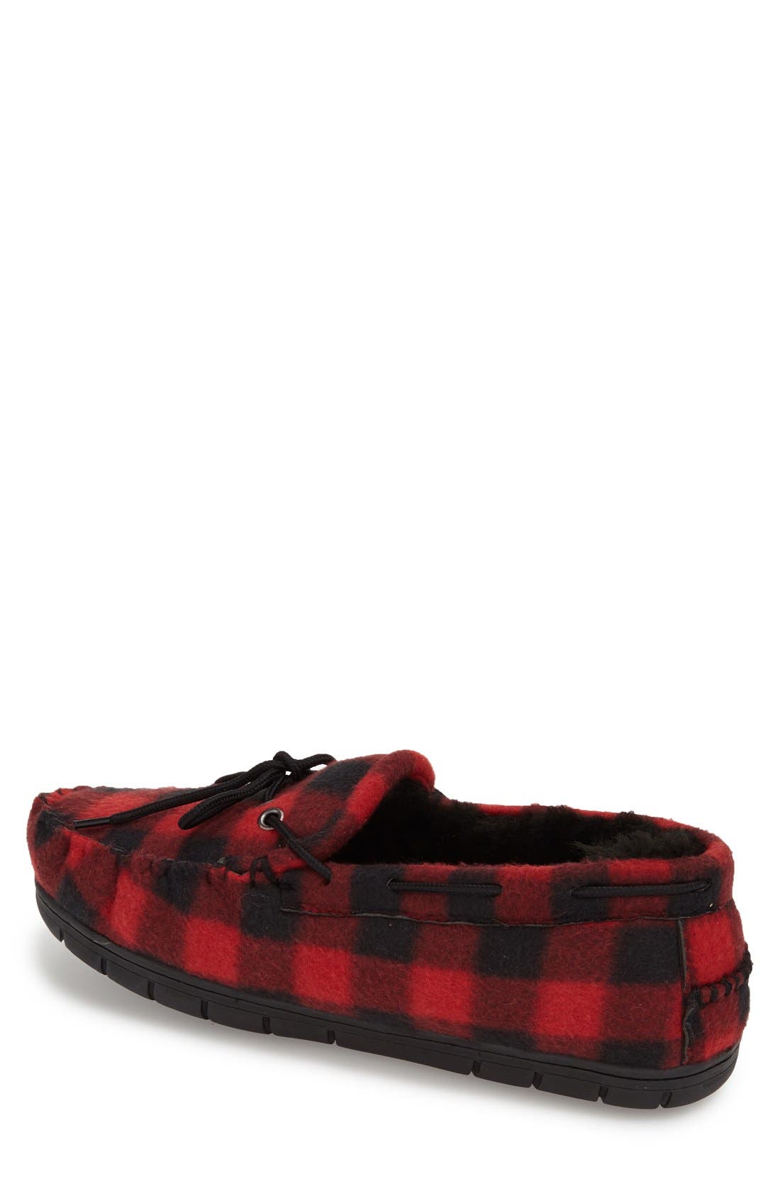 'Piedmont' Genuine Shearling Lined Slipper, Alternate, color, RED