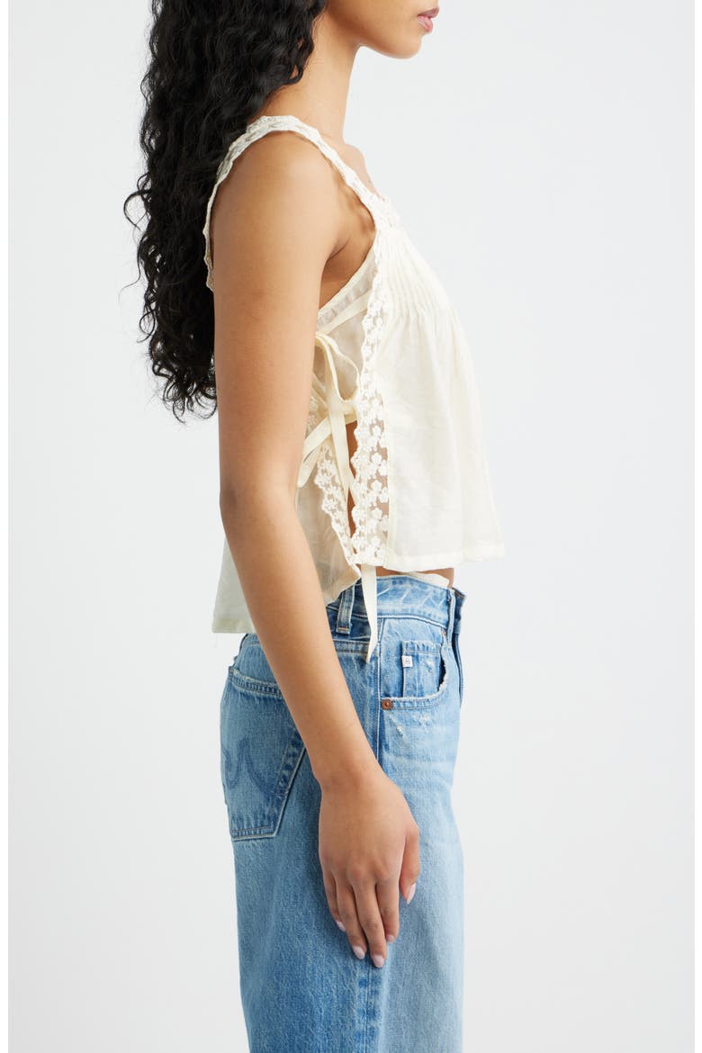 Easten Pintuck Lace Tank, Alternate, color, CREAM