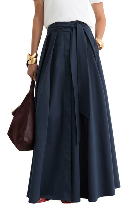 Simone Cotton Blend Maxi Skirt