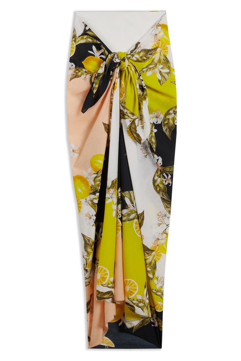 Abbiee Floral Cover-Up Scarf, Alternate, color, BLACK