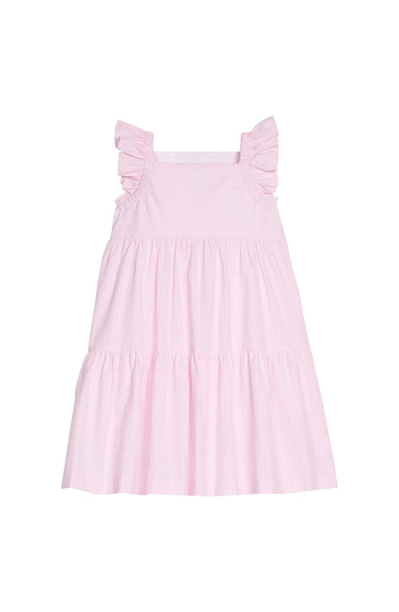 Little English Kids' Tiered Katie Dress, Main, color, Light Pink Seersucker Gingham