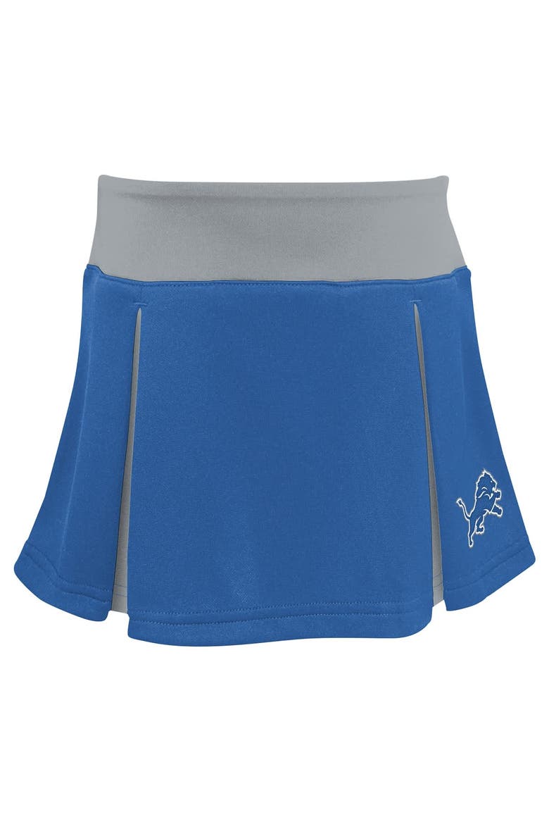 Girls Preschool Blue Detroit Lions Spirit Cheerleader Two-Piece Set with Bloomers, Alternate, color, Blue