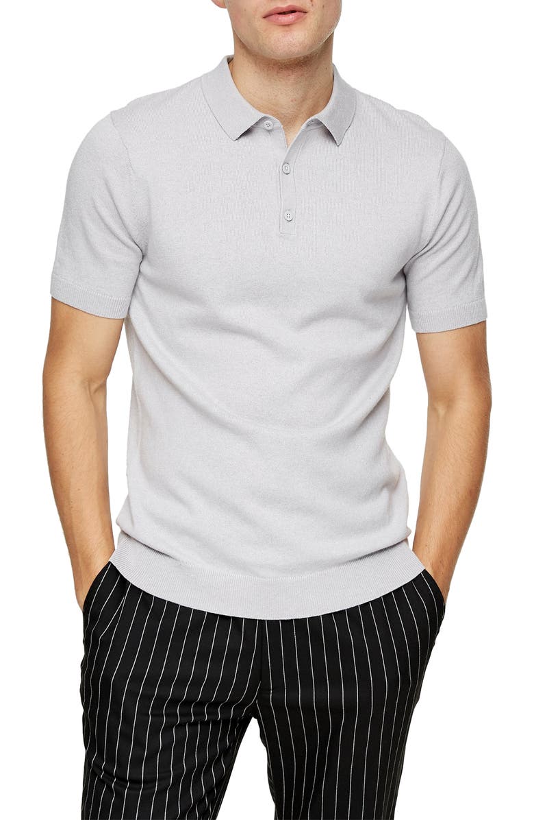 Topman Solid Knit Polo, Main, color, 