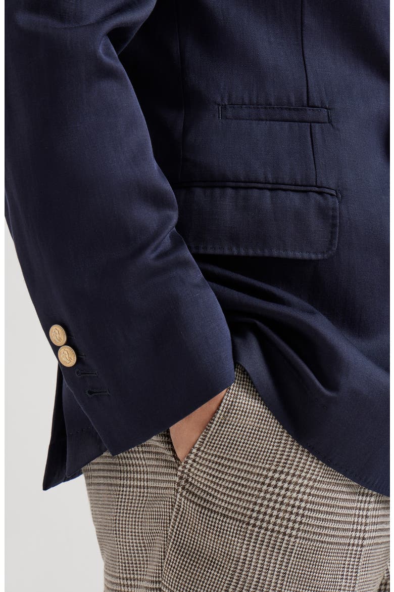 Twill unconstructed blazer, Alternate, color, Navy Blue