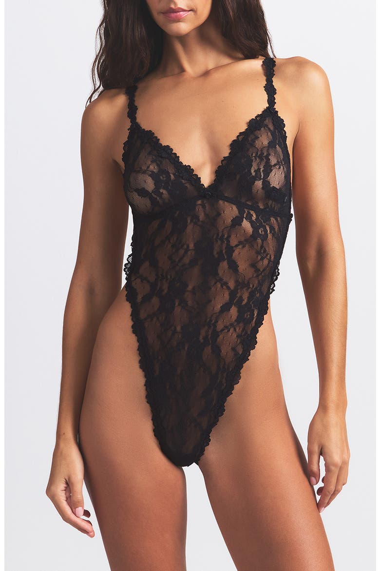Stretch Lace Teddy, Main, color, SOOT