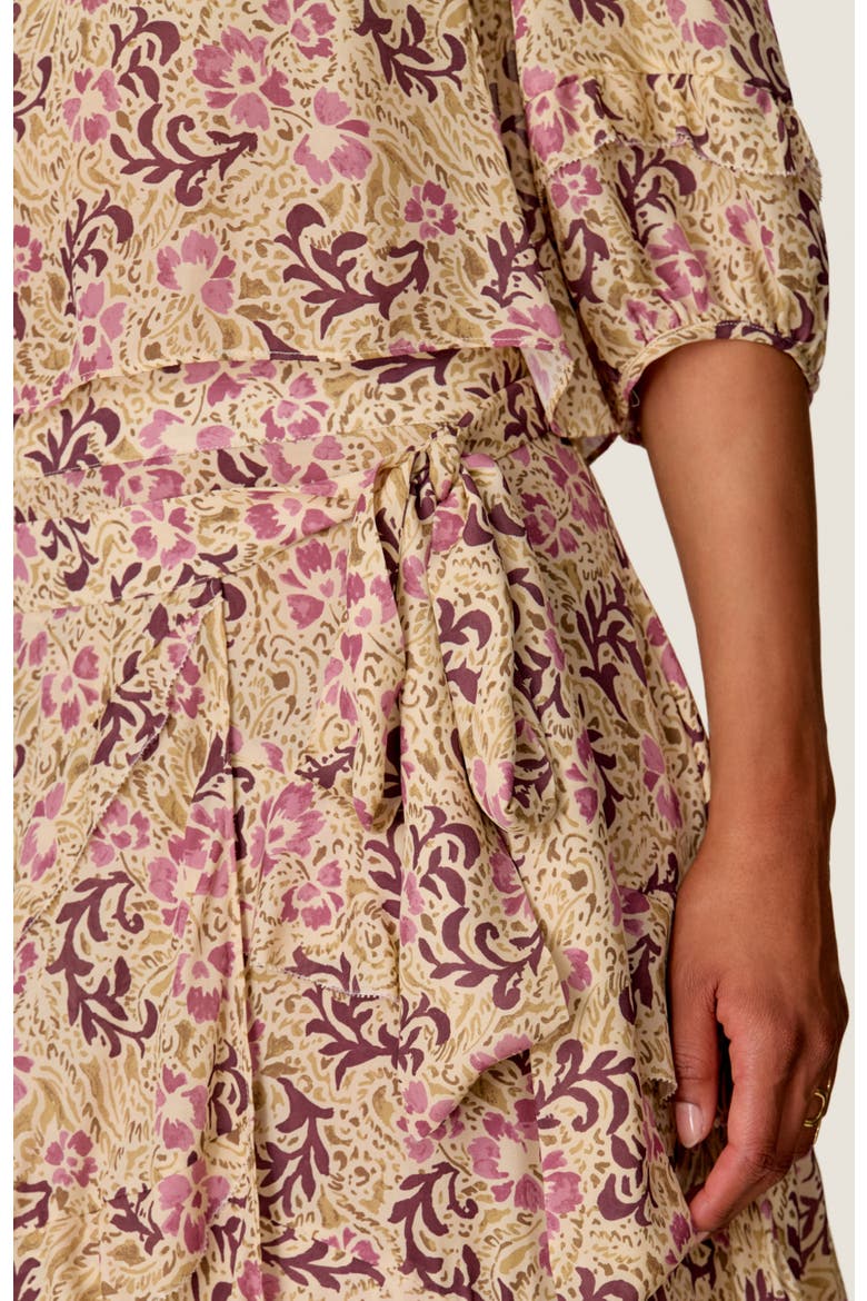 Rae Ruffle Wrap Skirt, Alternate, color, Alabaster Multi
