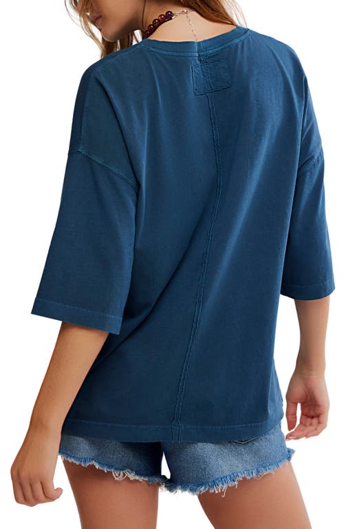 Free People Wtf Perfect Oversize Cotton T-shirt In Blue