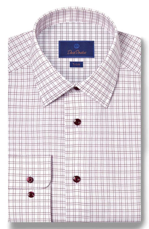 Trim Fit Dobby Check Dress Shirt