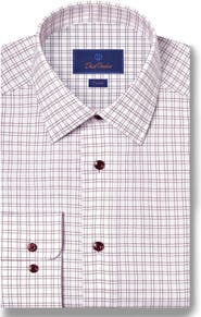 David Donahue Trim Fit Dobby Check Dress Shirt