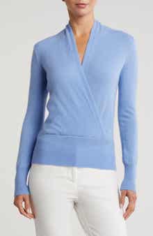 Sofia Cashmere Cashmere Faux Wrap Sweater