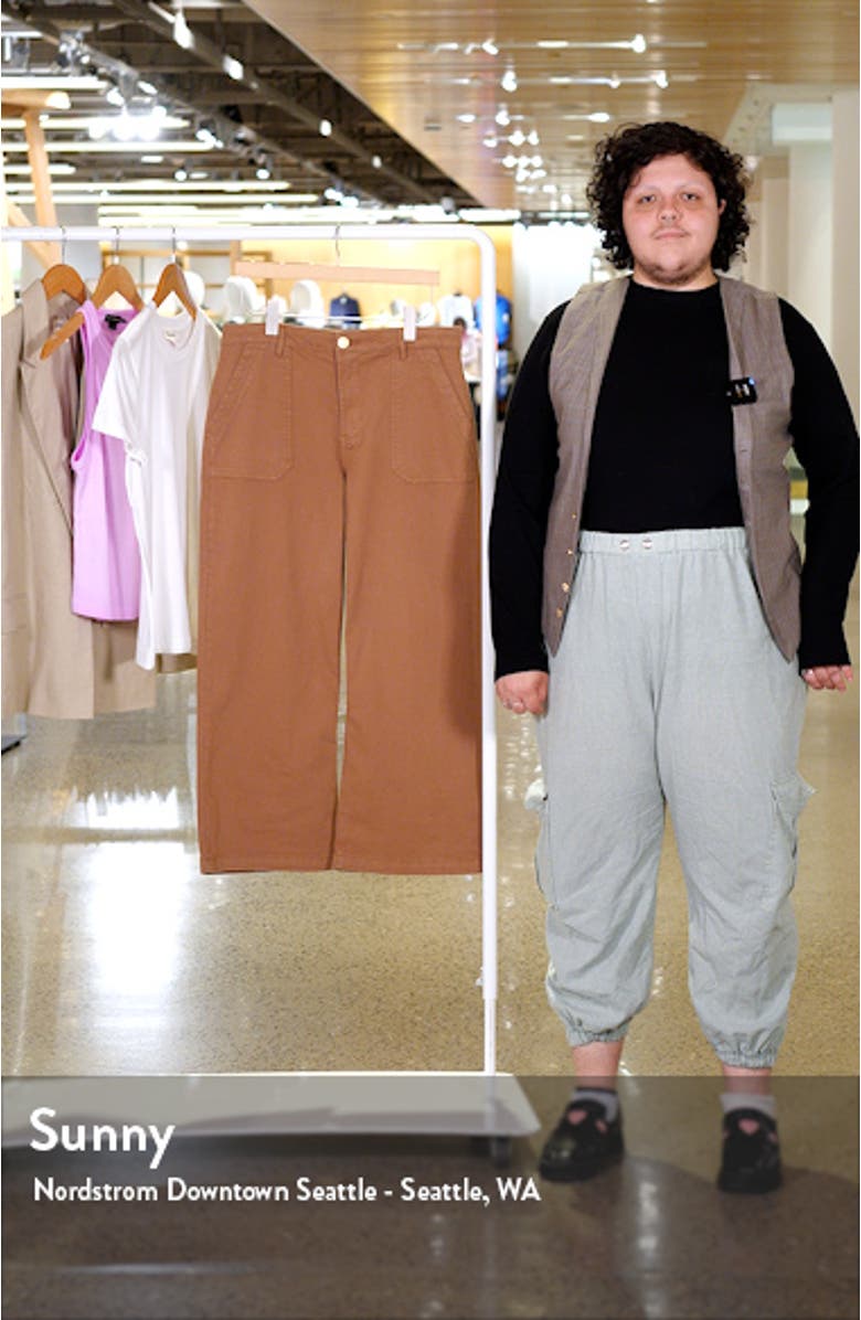 Meg Patch Pocket High Waist Wide Leg Twill Pants, sales video thumbnail