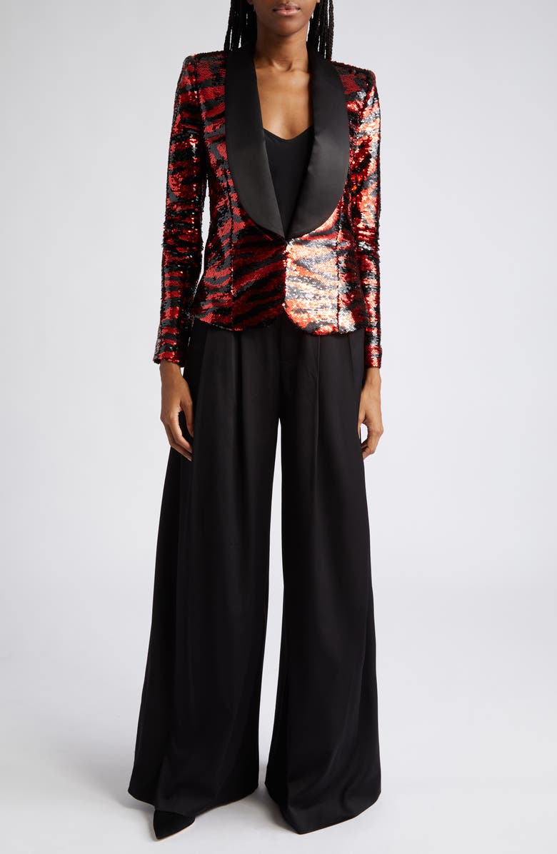 L'AGENCE Yuna Sequin Blazer, Alternate, color,