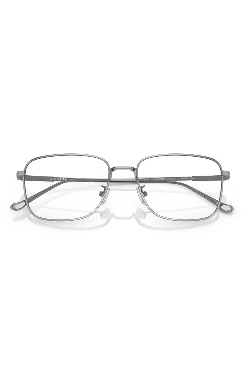 COACH 55mm Square Optical Glasses, Alternate, color, Gunmetal Titanium / Demo