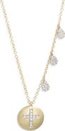 Meira T Diamond Cross Disc Pendant & Charms Necklace