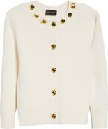 ST. JOHN Studded Piqué Cardigan
