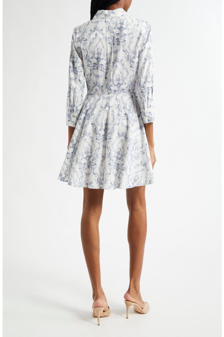 Meadow Shirtdress, Alternate, color, WHITE BLUE SCROLL TOILE