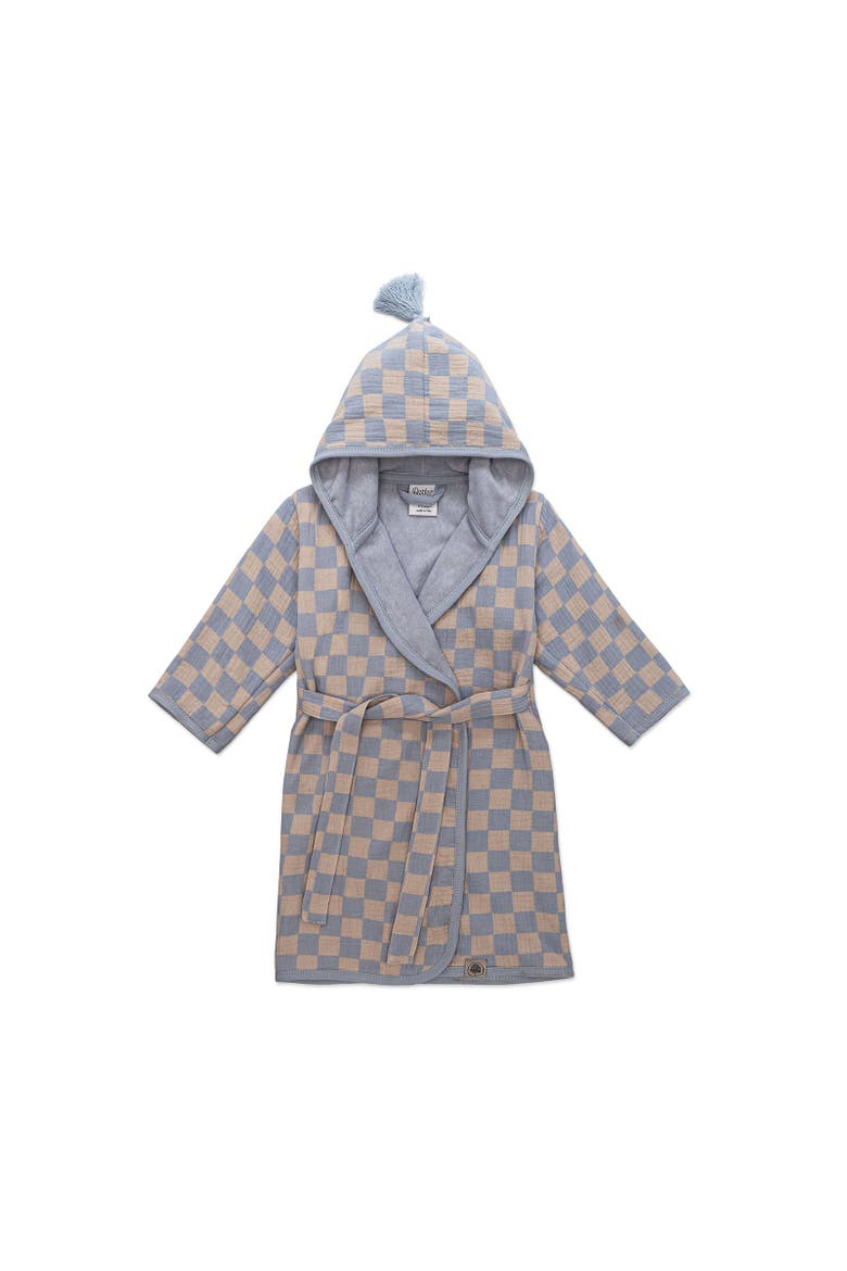Toddler & Kids Bath Robe and Swimsuit Cover Up, Main, color, Stormy Blue Checker