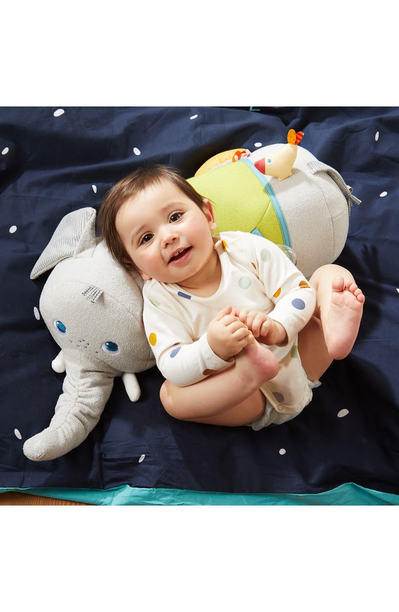 HABA Discovery Elephant Stuffed Animal Sensory Plush Toy with Sounds & Teething Toy Features, Tummy Time Sensory Toy for Babies 6 Months +, Alternate, color, Multi