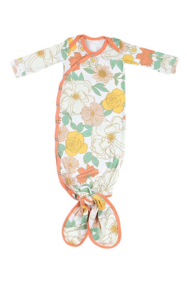 Newborn Knotted Gown, Main, color, Rose