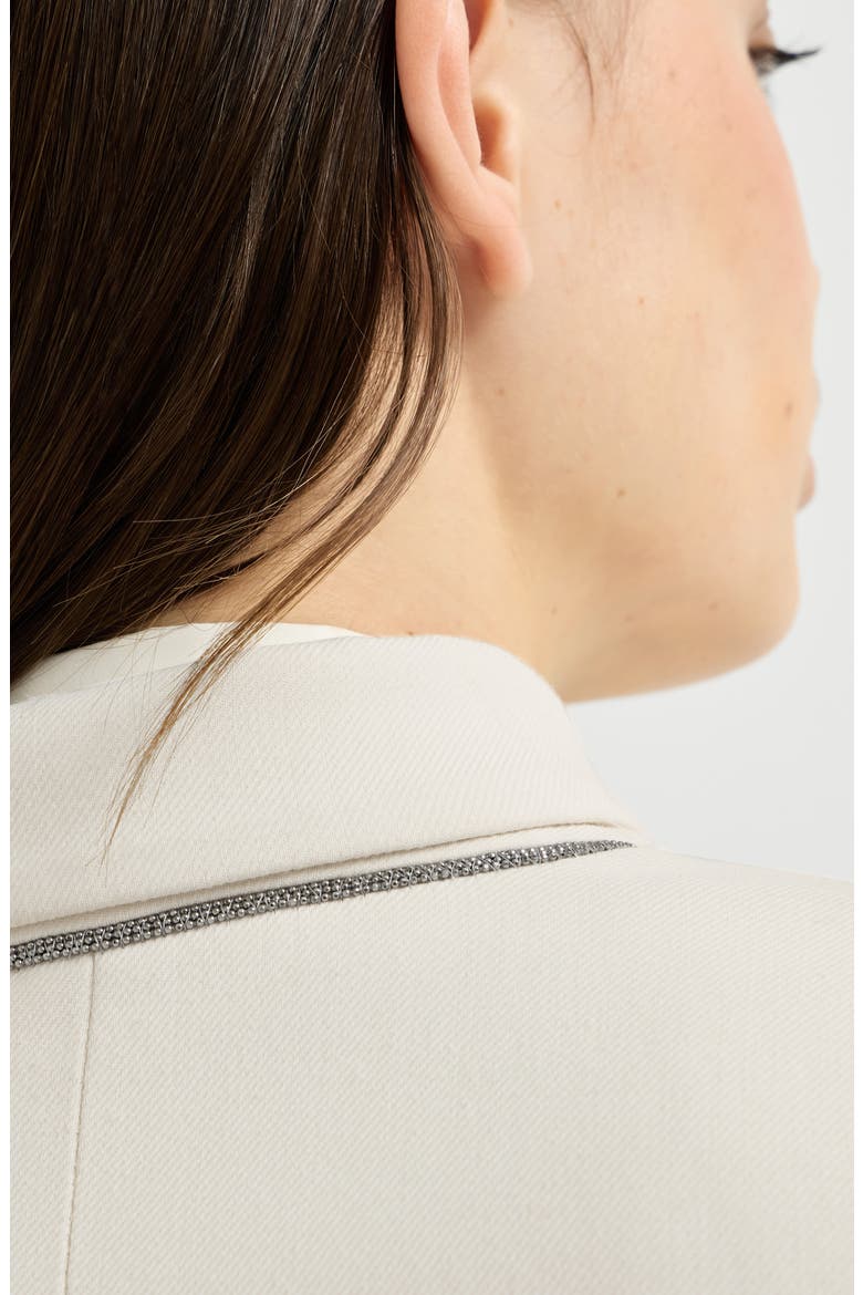 Comfort viscose couture twill blazer with monili, Alternate, color, Milk