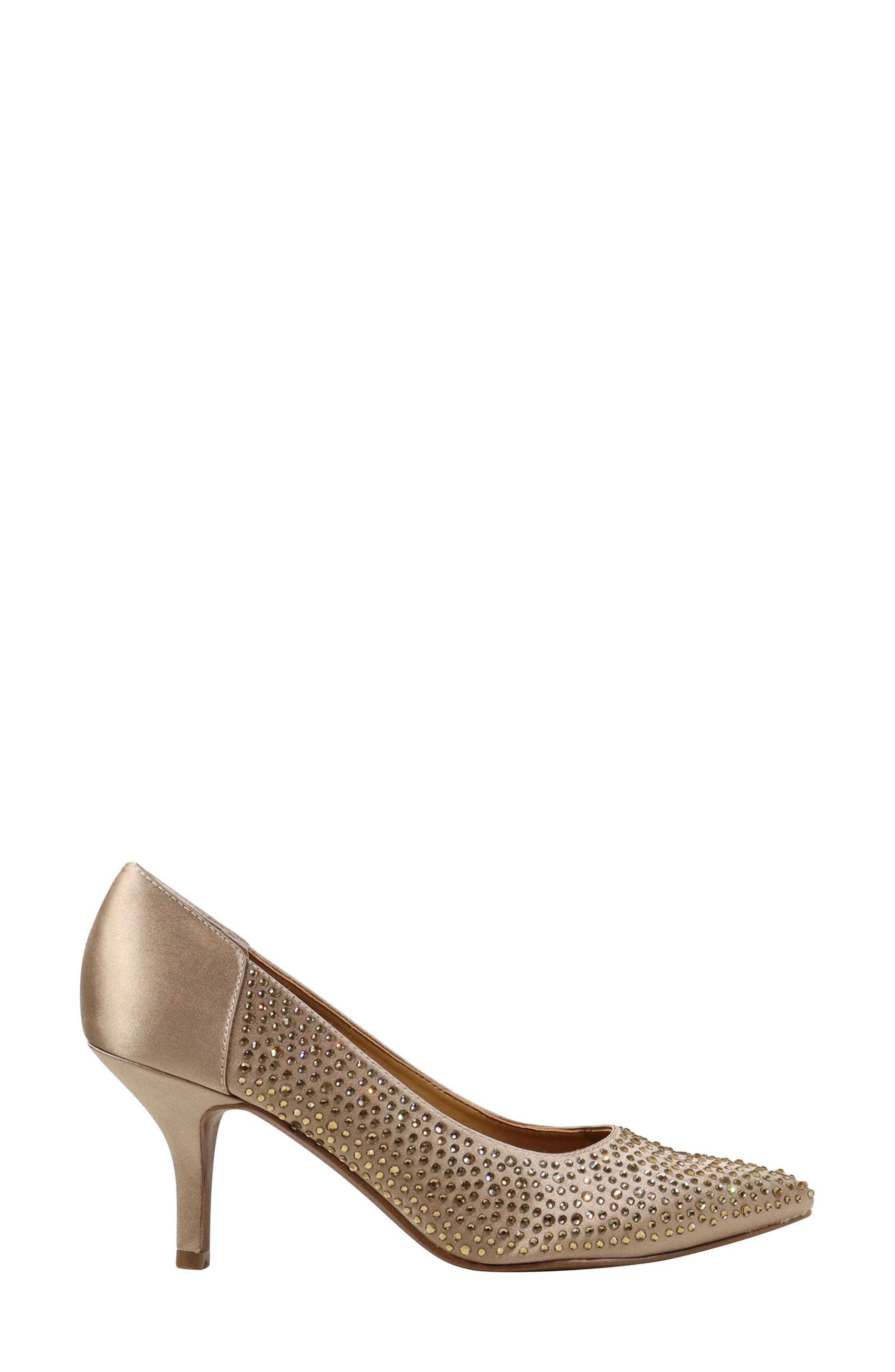 Rishna Crystal Embellished Pointed Toe Pump, Alternate, color, BEIGE