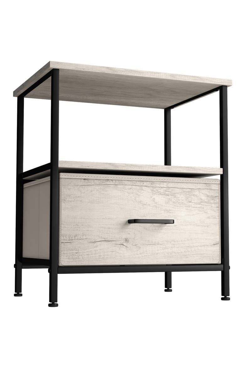 Nightstand 1-Drawer Shelf Storage, Main, color, GREIGE