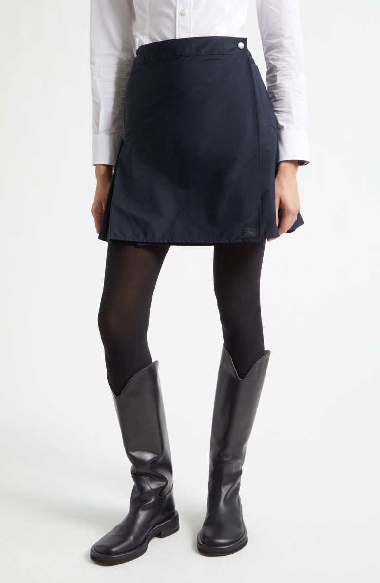 Burberry Nadina Pleated Miniskirt, Main, color, Silhouette Blue