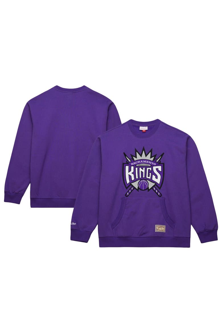 Men's Mitchell & Ness Purple Sacramento Kings Nights Pullover Sweatshirt, Main, color, Purple