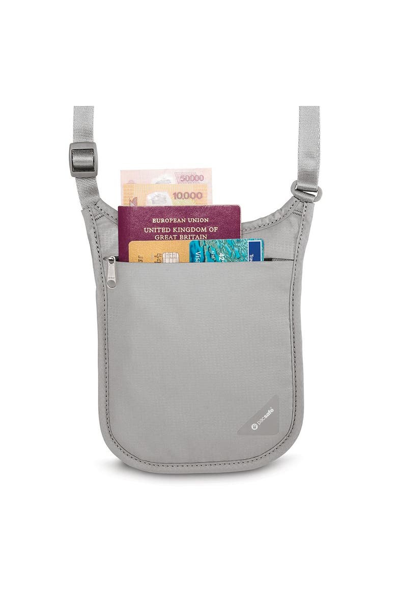 PACSAFE Coversafe V75 RFID Blocking Neck Pouch Neutral Grey, Alternate, color, Neutral Grey