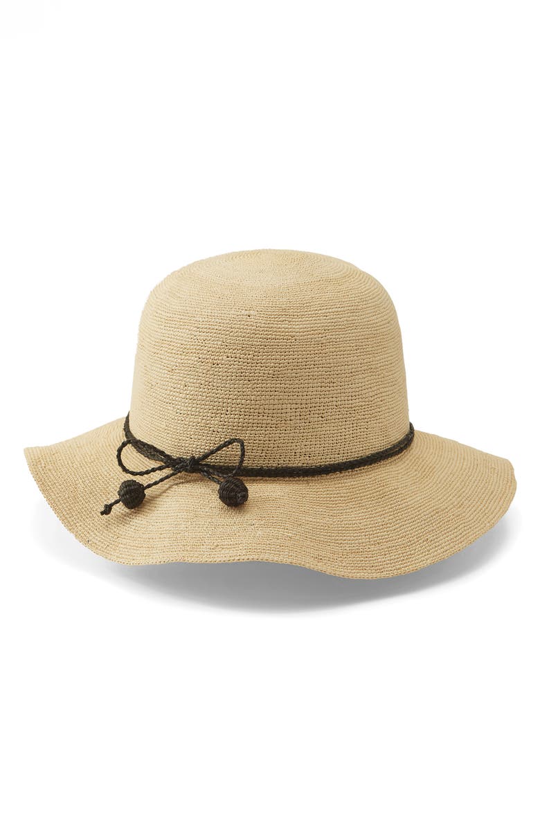 Helen Kaminski Jolie Straw Sun Hat, Alternate, color, Alabaster / Charcoal