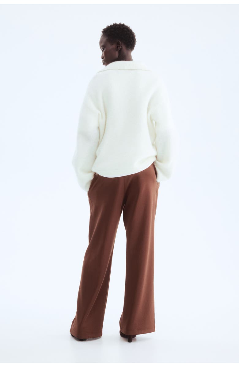 H&M Crease-front pull-on pants, Alternate, color, Brown