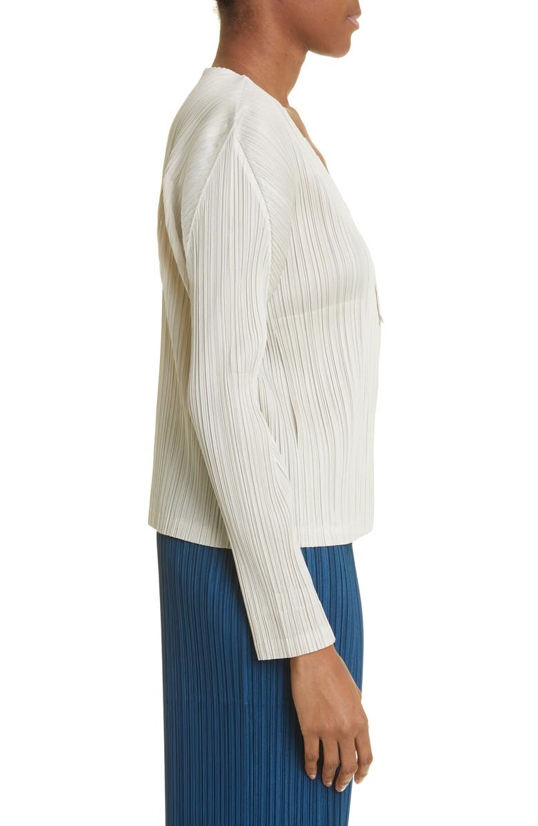 9月　MONTHLY COLORS SEPTEMBER カーディガン Pleats Please Issey Miyake Monthly Colors September Pleated V-Neck