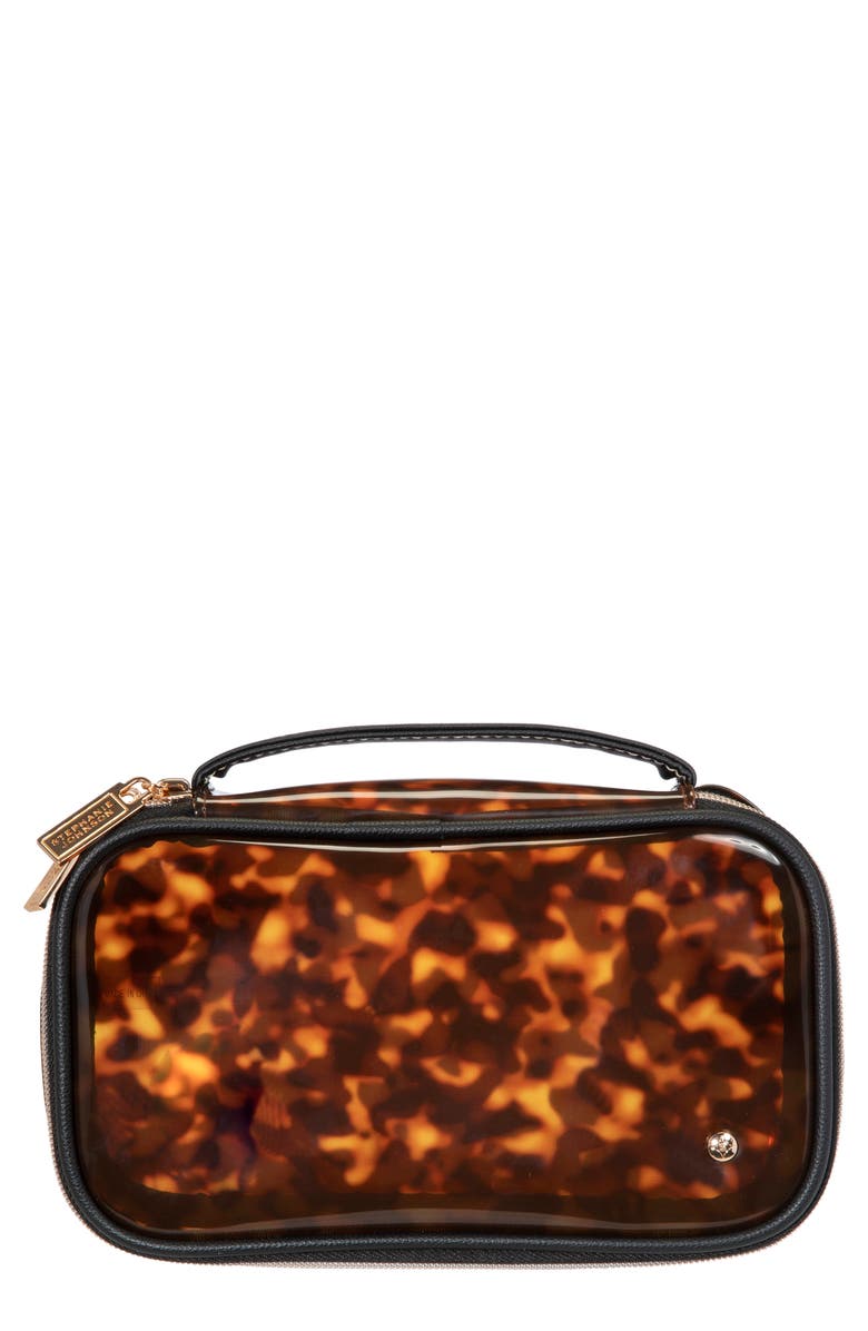 Stephanie Johnson Claire Miami Tortoise Medium Makeup Bag, Main, color,
