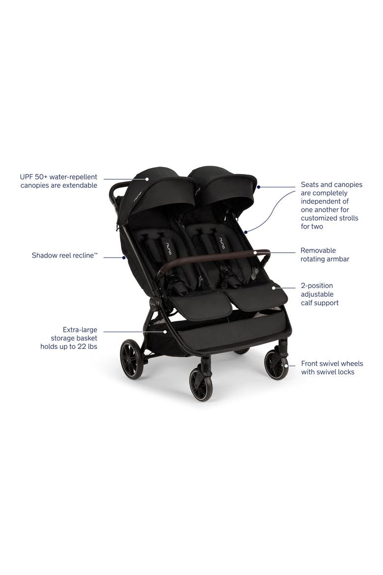 TRVL™ Compact Dubl Stroller, Alternate, color, CAVIAR/ CHOCOLATE