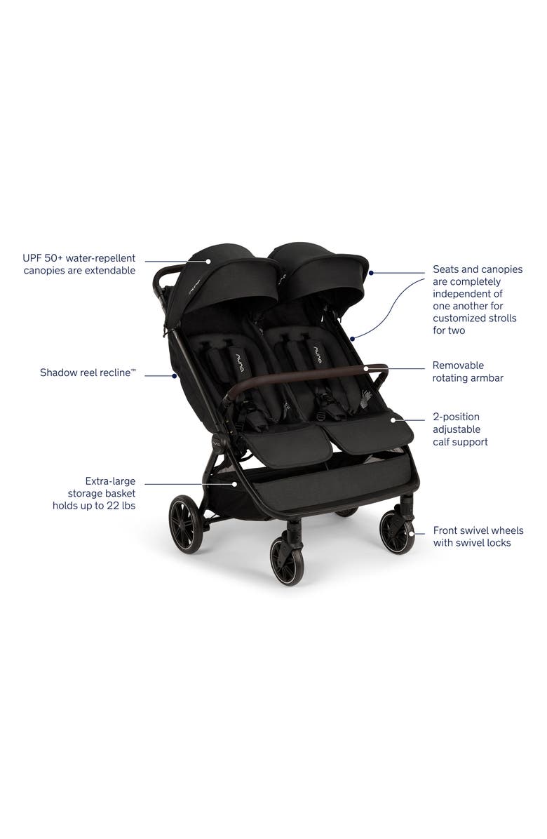 Nuna TRVL<sup>™</sup> Compact Dubl Stroller, Alternate, color, Caviar/ Chocolate