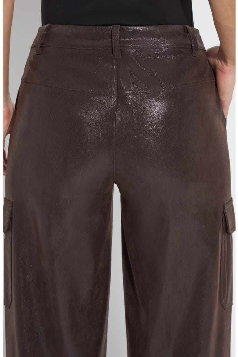 Metallic Faux Suede Cargo Pants, Alternate, color, LIQUID MOCHA