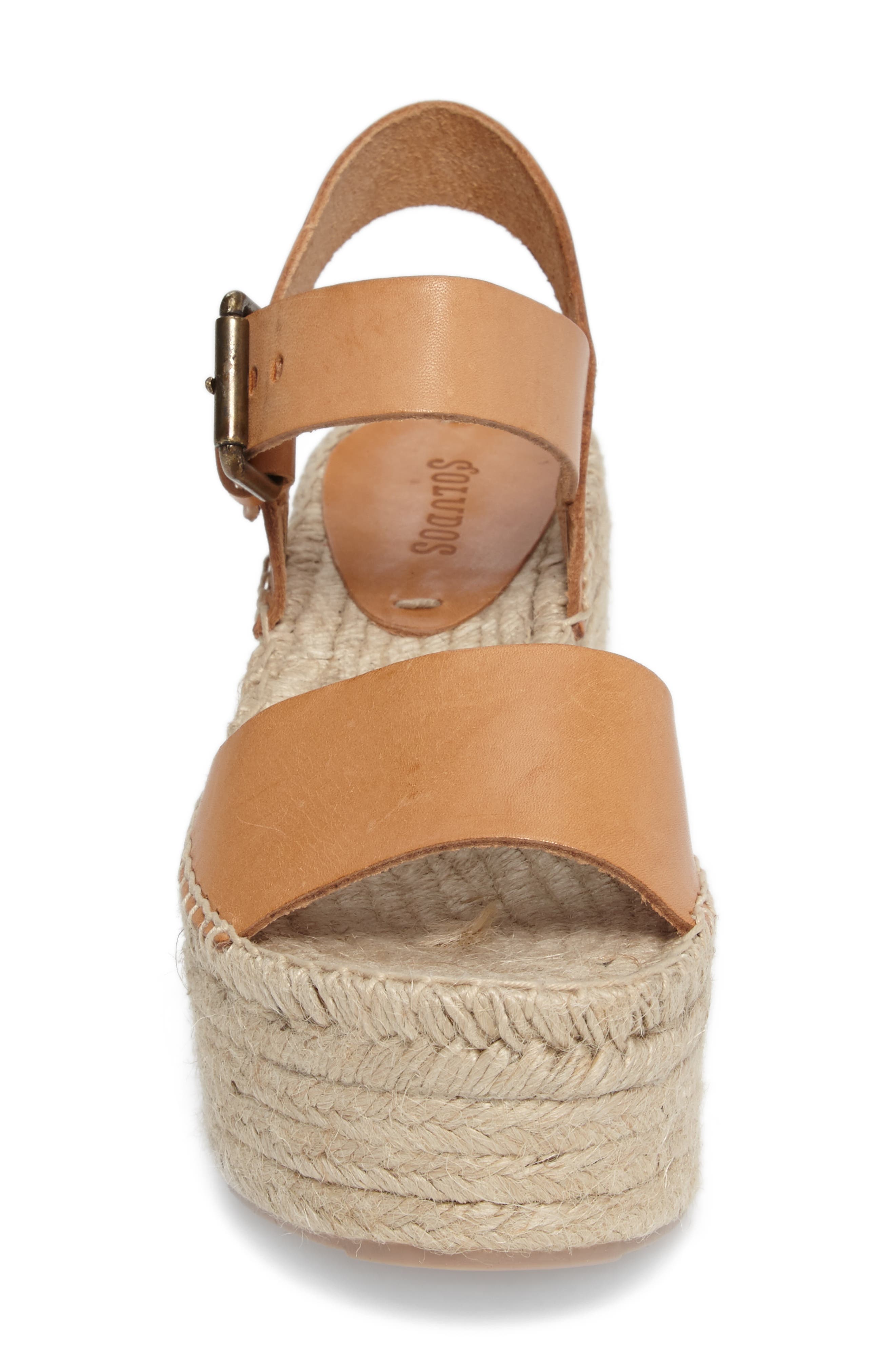Platform Wedge Sandal, Alternate, color, NUDE LEATHER