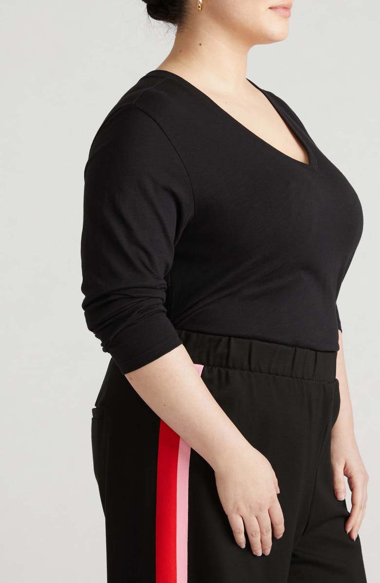 Universal Standard Light As Air Long Sleeve Top, Alternate, color, Black