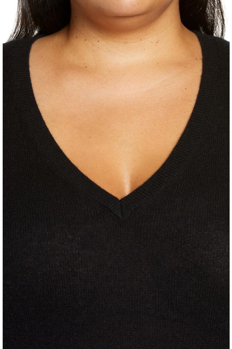 Essential V-Neck Cashmere Sweater, Alternate, color, BLACK