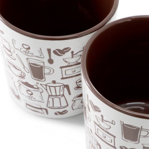 Mr Coffee Mr. Coffee Vintage Brew 4 Piece 18 Ounce Coffee Maker Stoneware Mug Set In Brown