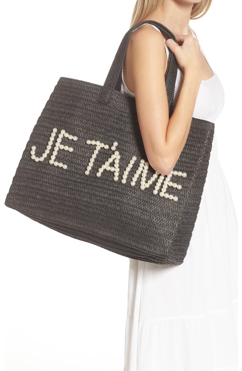 BTB Los Angeles Je T-aime Straw Tote, Alternate, color,