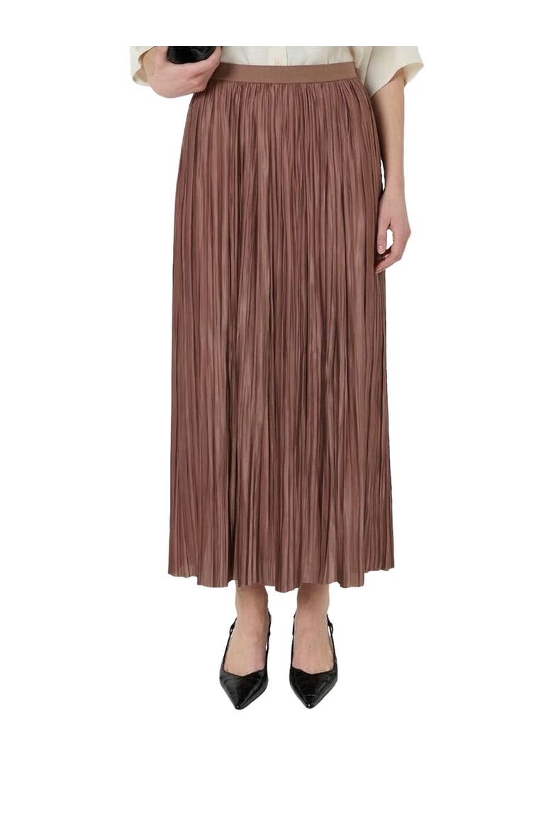 Jocelyne Pleated Midi Skirt, Main, color, Caramel