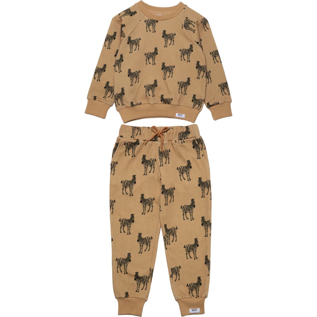 Worthy Threads Kids' Lougewear Set In Brown