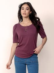 Single Stitch Ultra Soft Scoop Neck Henley
