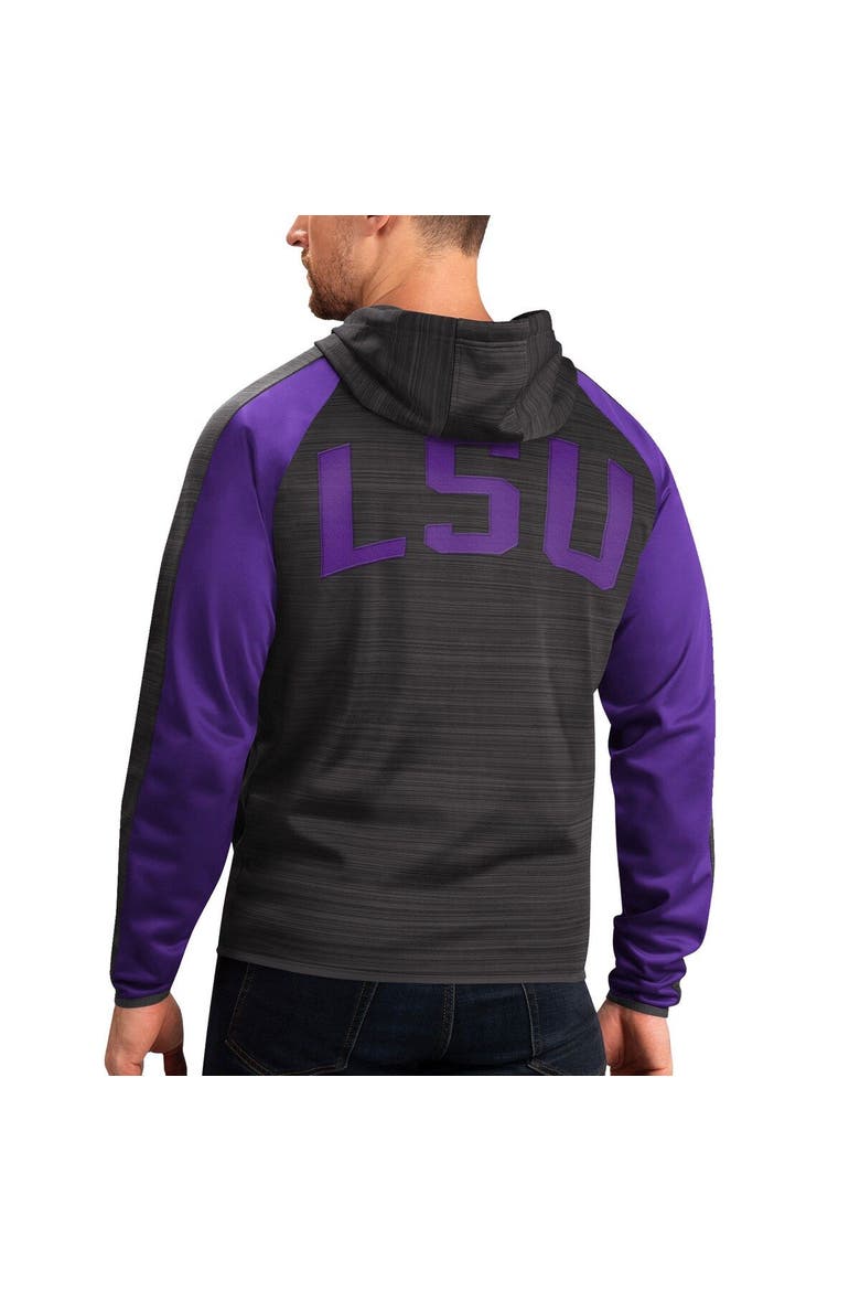 Men's G-III Sports by Carl Banks Black LSU Tigers Neutral Zone Raglan Full-Zip Track Jacket Hoodie, Alternate, color, Black