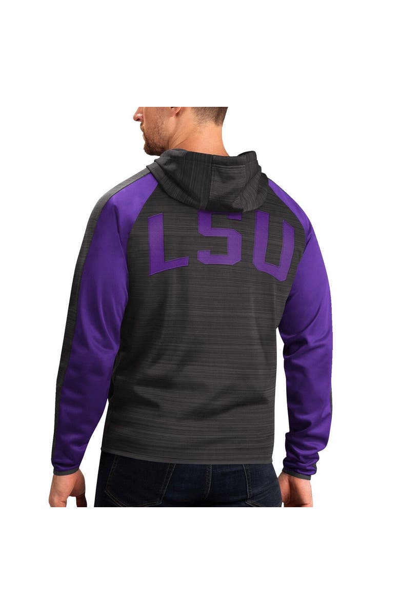 G-III SPORTS BY CARL BANKS Men's G-III Sports by Carl Banks Black LSU Tigers Neutral Zone Raglan Full-Zip Track Jacket Hoodie, Alternate, color, Black