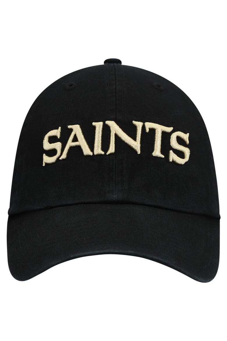 Men's '47 Black New Orleans Saints Clean Up Script Adjustable Hat, Alternate, color, Black