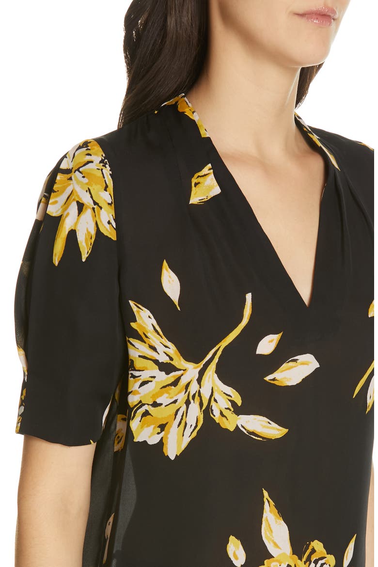 Ance Silk Top, Alternate, color, CAVIAR