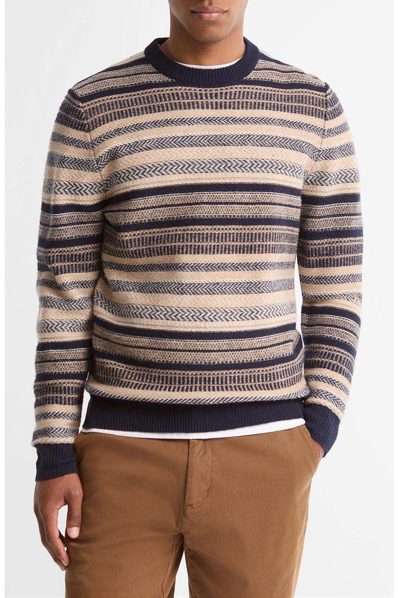 Highsted Fair Isle Wool Crewneck Sweater, Main, color, NAVY