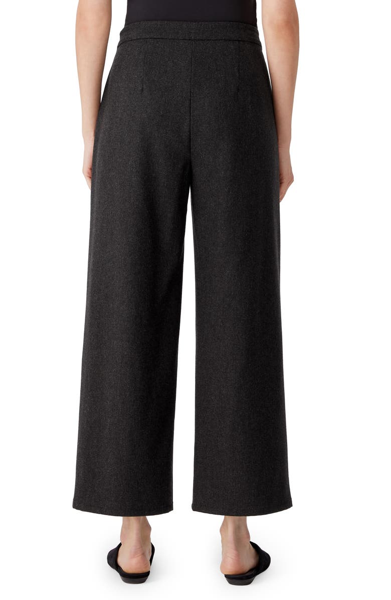 Eileen Fisher High Waist Wool Flannel Ankle Straight Leg Pants, Alternate, color, 